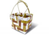 BASIL BLOSSOM BASKET SHOPPER KUNSTSTOF WIT BRUIN GOUD