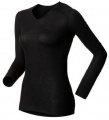 ODLO ONDERHEMD LANGE MOUW LADIES V-NECK WARM ZWART MAAT M