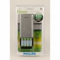 PHILIPS BATTERIJ OPLADER 15 MIN & 4AA MULTI LIFE