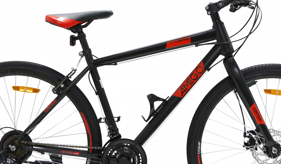 Amigo Control 28 Zoll Unisex 21g Felgenbremse Schwarz Rot Internet Bikes 