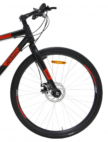 Amigo Control 28 Zoll Unisex 21g Felgenbremse Schwarz Rot Internet Bikes 