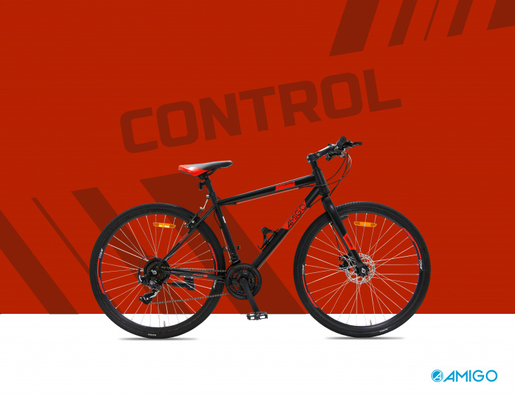Amigo Control 28 Zoll Unisex 21g Felgenbremse Schwarz Rot Internet Bikes 