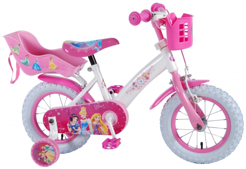 Volare Disney Princess Kinderfiets meisjes 12 inch Roze Poppenzitje - Foto 1