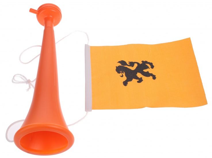 Nederlands Hoorn En Vlag 28 Cm Oranje Internet Bikes