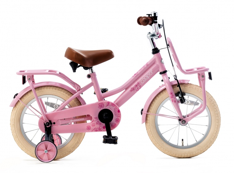 Popal Cooper 14 Inch 24 cm Meisjes Terugtraprem Roze -  Fietsonderdelen-winkel.nl