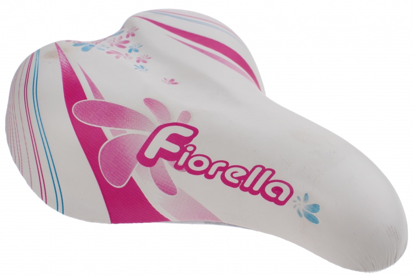 Selle Bassano zadel Fiorella meisjes wit/roze - Fietsonderdelen-winkel.nl